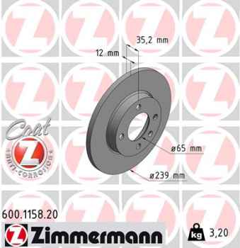 Zimmermann Brake Disc for AUDI 80 (81, 85, B2) front