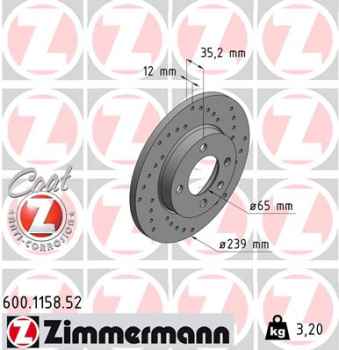 Zimmermann Sport Brake Disc for SEAT CORDOBA (6K1, 6K2) front