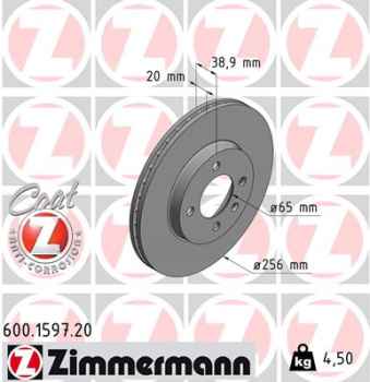 Zimmermann Brake Disc for SEAT CORDOBA (6K1, 6K2) front
