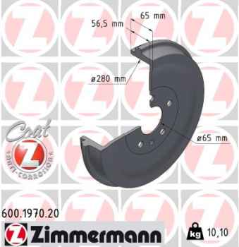 Zimmermann Brake Drum for SKODA ENYAQ iV SUV (5AZ) rear