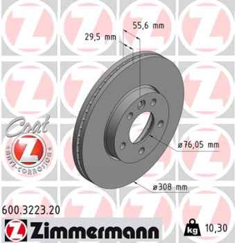 Zimmermann Brake Disc for VW MULTIVAN T5 (7HM, 7HN, 7HF, 7EF, 7EM, 7EN) front