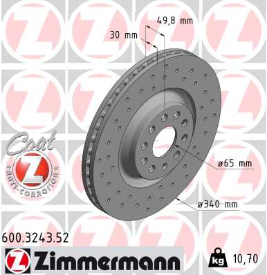 Zimmermann Sport Brake Disc for SEAT LEON SC (5F5) front