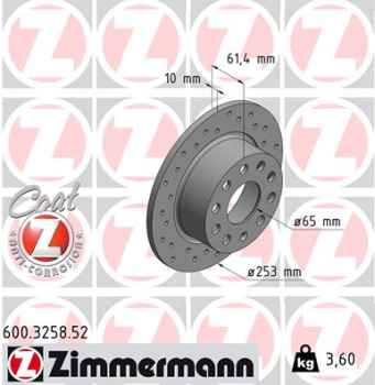Zimmermann Sportbremsscheibe Sport Z für SKODA OCTAVIA III Combi (5E5) hinten