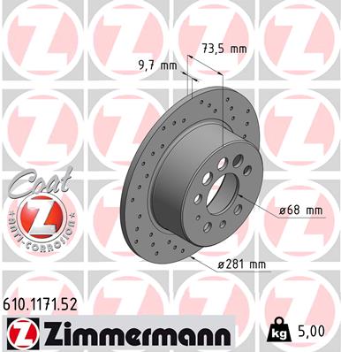 Zimmermann Sport Brake Disc for VOLVO 760 (704, 764) rear