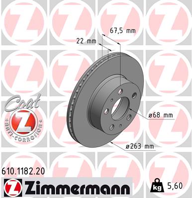 Zimmermann Brake Disc for VOLVO 240 (P242, P244) front