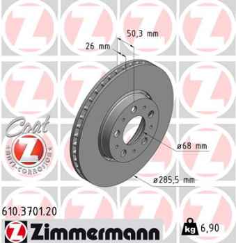 Zimmermann Brake Disc for VOLVO V70 II (285) front