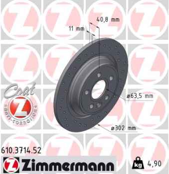 Zimmermann Sportbremsscheibe Sport Z für VOLVO V60 I Cross Country (157) hinten