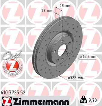 Zimmermann Sport Brake Disc for VOLVO S90 II (234) front
