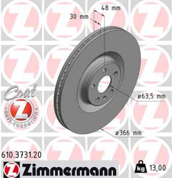 Zimmermann Brake Disc for VOLVO XC90 II (256) front