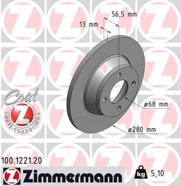 Zimmermann Brake Disc for AUDI 80 Avant (8C5, B4) front