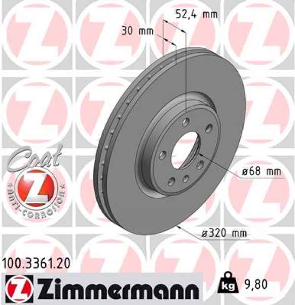 Zimmermann Brake Disc for AUDI Q5 (8RB) front
