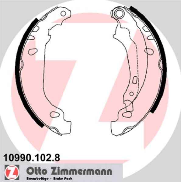 Zimmermann Brake Shoe Set for PEUGEOT 206 Stufenheck rear