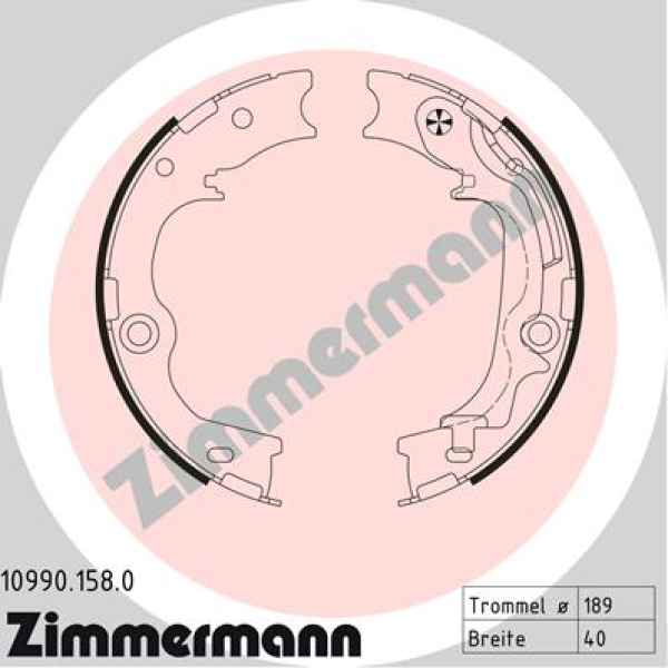 Zimmermann Brake Shoe Set for KIA SPORTAGE (QL, QLE) rear / parking brake