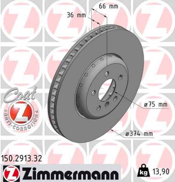 Zimmermann Bremsscheibe Formula F für BMW 6 Coupe (F13) vorne rechts