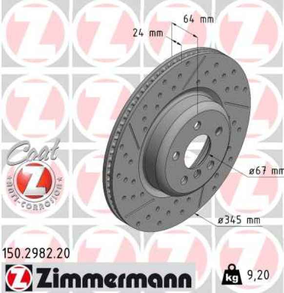 Zimmermann Brake Disc for BMW 3 (G20, G80, G28) rear left