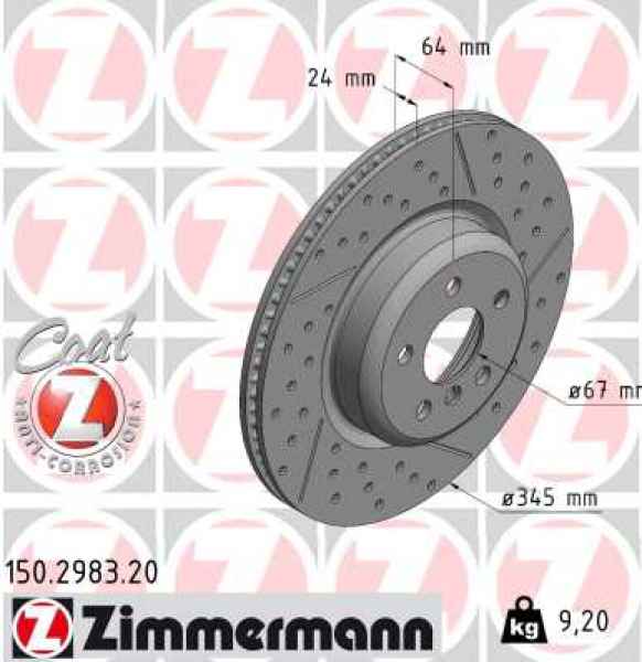 Zimmermann Brake Disc for BMW 3 (G20, G80, G28) rear right