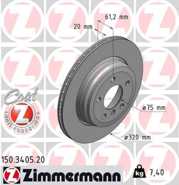 Zimmermann Brake Disc for BMW 5 Touring (E61) rear