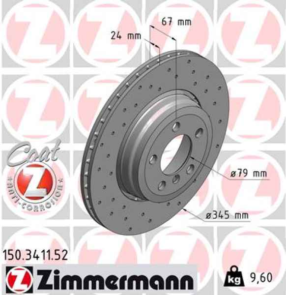 Zimmermann Sportbremsscheibe Sport Z für BMW 7 (E65, E66, E67) hinten
