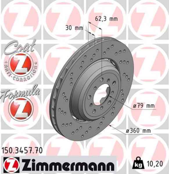 Zimmermann Bremsscheibe Formula Z für BMW 3 Cabriolet (E93) vorne links