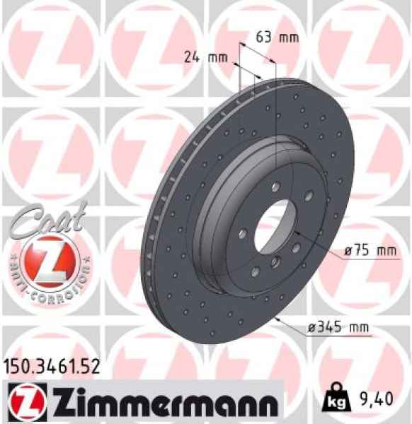 Zimmermann Sport Brake Disc for BMW 6 (E63) rear