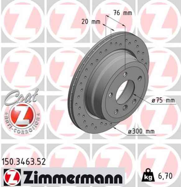 Zimmermann Sport Brake Disc for BMW 1 Coupe (E82) rear