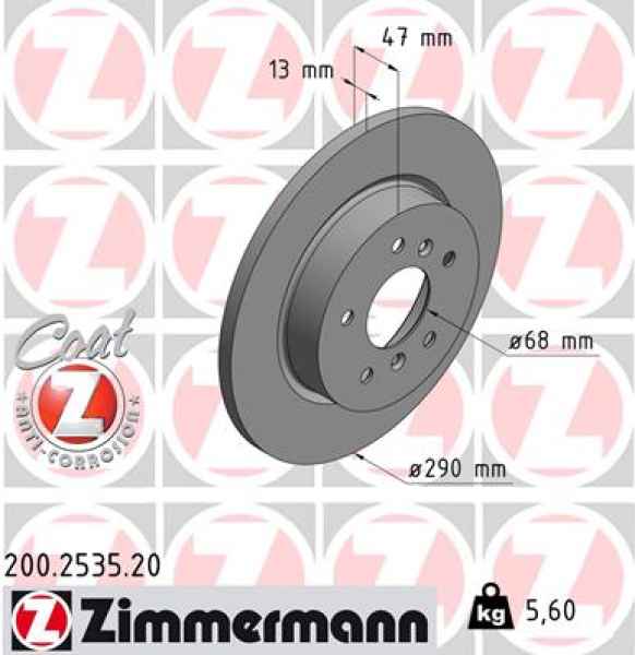 Zimmermann Brake Disc for RENAULT KADJAR (HA_, HL_) rear