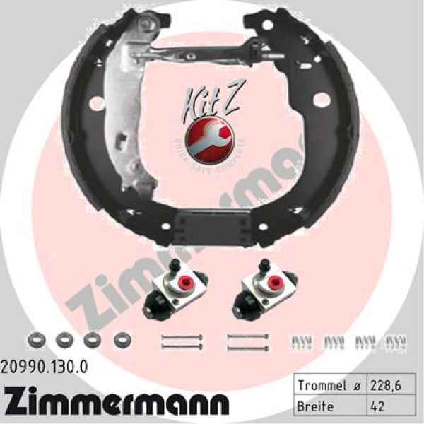 Zimmermann Bremsbacken Kit für PEUGEOT 207 (WA_, WC_) hinten