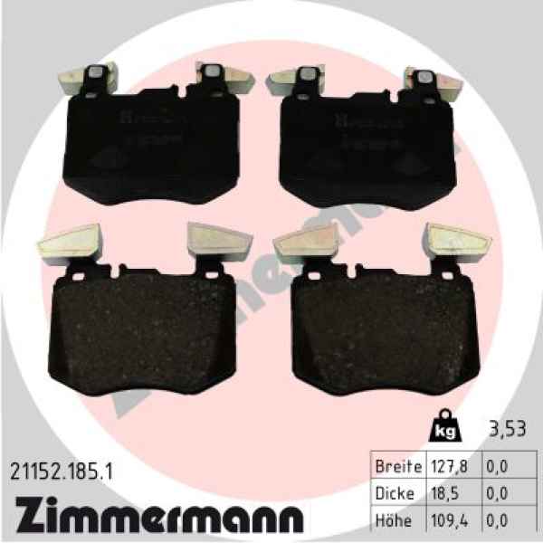 Zimmermann Brake pads for MERCEDES-BENZ GLC (X253) front
