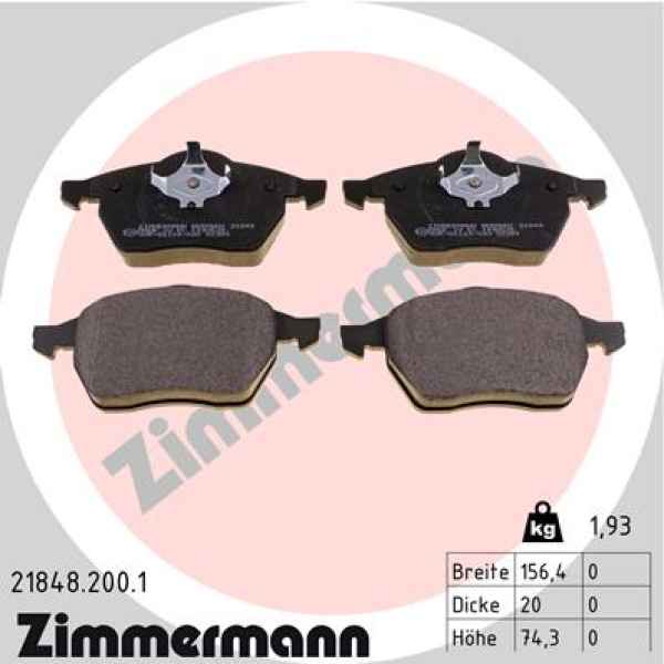 Zimmermann Brake pads for SEAT ALHAMBRA (7V8, 7V9) front
