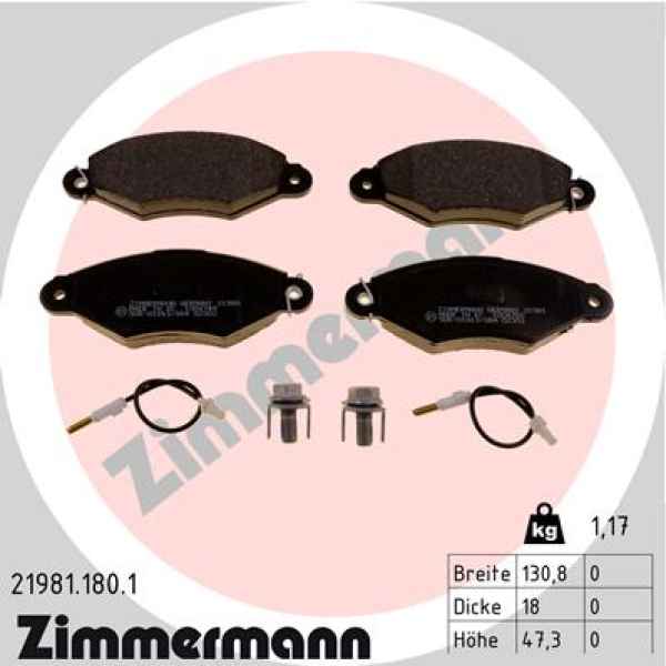 Zimmermann Bremsbeläge für RENAULT KANGOO Rapid (FC0/1_) vorne