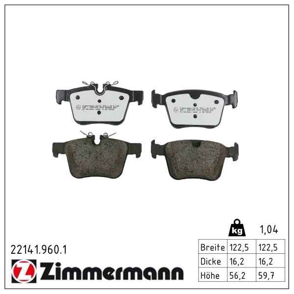 Zimmermann rd:z Brake pads for JAGUAR XF II (X260) rear