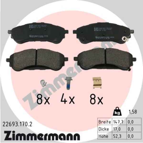Zimmermann Brake pads for FORD RANGER (TKE) rear