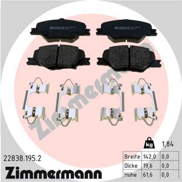 Zimmermann Bremsbeläge für OPEL INSIGNIA B Country Tourer (Z18) vorne