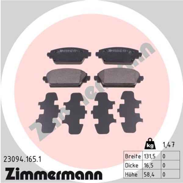 Zimmermann Bremsbeläge für NISSAN PRIMERA Hatchback (P12) vorne