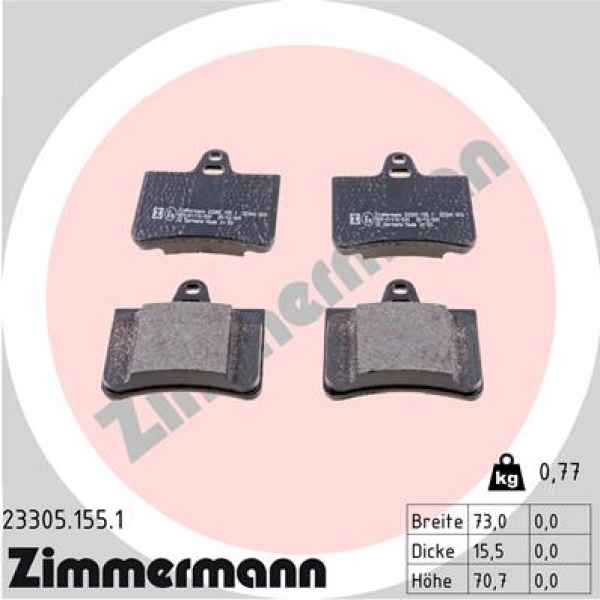 Zimmermann Bremsbeläge für CITROËN C5 II Break (RE_) hinten