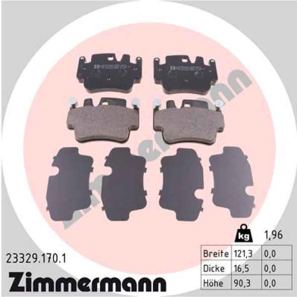 Zimmermann Bremsbeläge für PORSCHE 911 Cabriolet (996) hinten