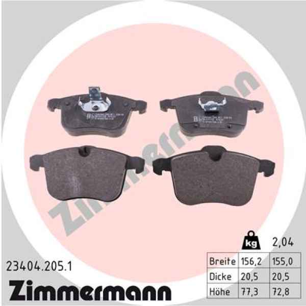 Zimmermann Brake pads for SAAB 9-3 Kombi (YS3F) front
