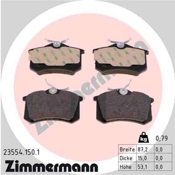 Zimmermann Bremsbeläge für SEAT CORDOBA (6K1, 6K2) hinten