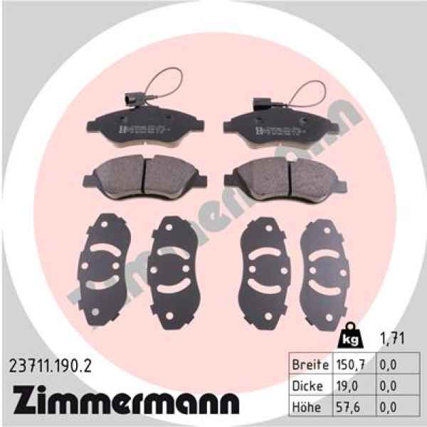 Zimmermann Brake pads for ALFA ROMEO MITO (955_) front