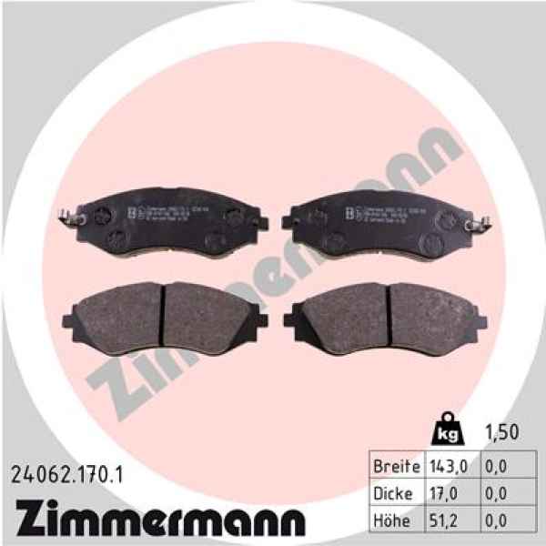 Zimmermann Bremsbeläge für DAEWOO REZZO (U100) vorne
