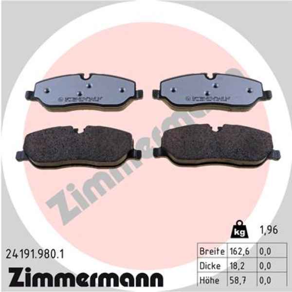 Zimmermann rd:z Brake pads for LAND ROVER RANGE ROVER SPORT (L320) front
