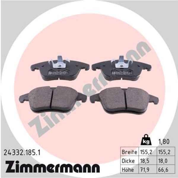 Zimmermann Bremsbeläge für CITROËN C5 III Break (RW_) vorne