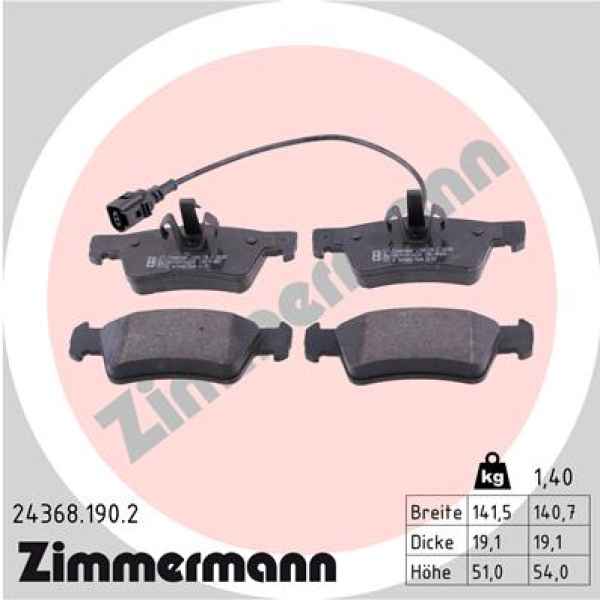 Zimmermann Bremsbeläge für VW MULTIVAN T5 (7HM, 7HN, 7HF, 7EF, 7EM, 7EN) hinten
