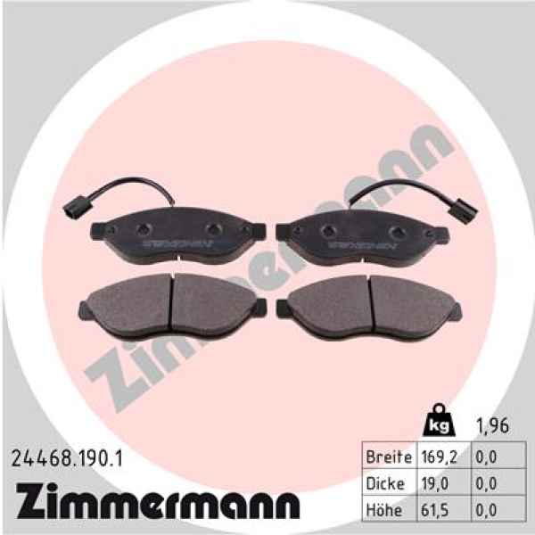 Zimmermann Brake pads for CITROËN JUMPER Pritsche/Fahrgestell front