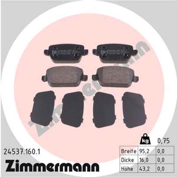 Zimmermann Brake pads for VOLVO S80 II (124) rear