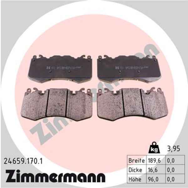 Zimmermann Bremsbeläge für LAND ROVER RANGE ROVER IV (L405) vorne