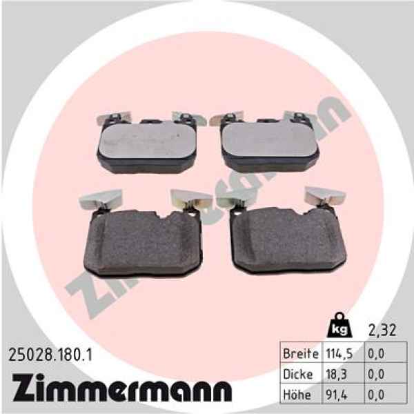 Zimmermann Brake pads for BMW 1 (F21) front