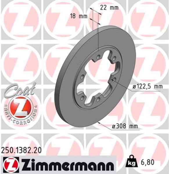 Zimmermann Brake Disc for FORD TRANSIT Kasten rear