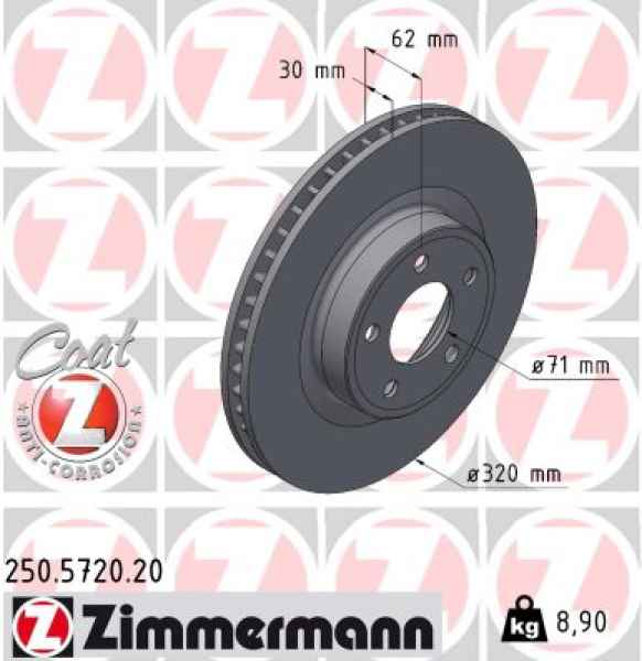 Zimmermann Brake Disc for FORD USA MUSTANG Coupe front