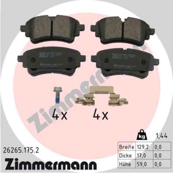 Zimmermann Bremsbeläge für AUDI A4 B9 (8W2, 8WC) hinten
